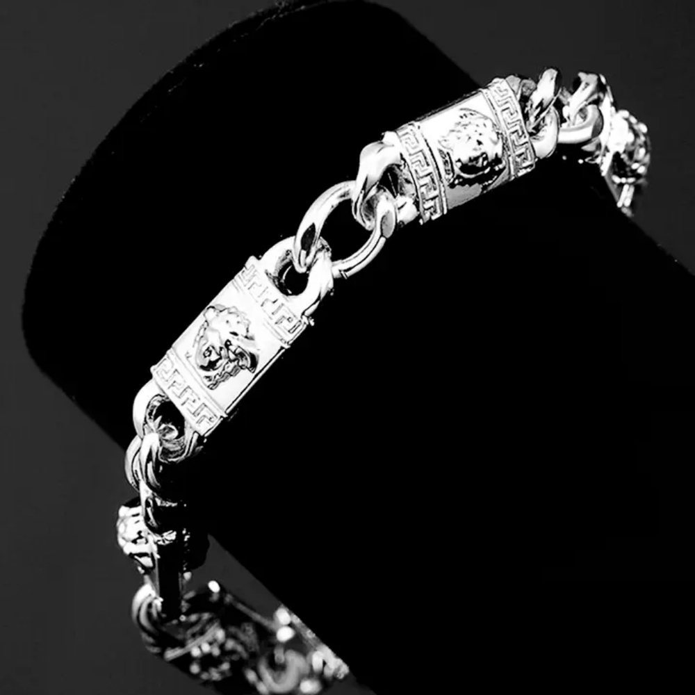 Medusa Bracelet Stainless White Gold 7 8 9 Inch